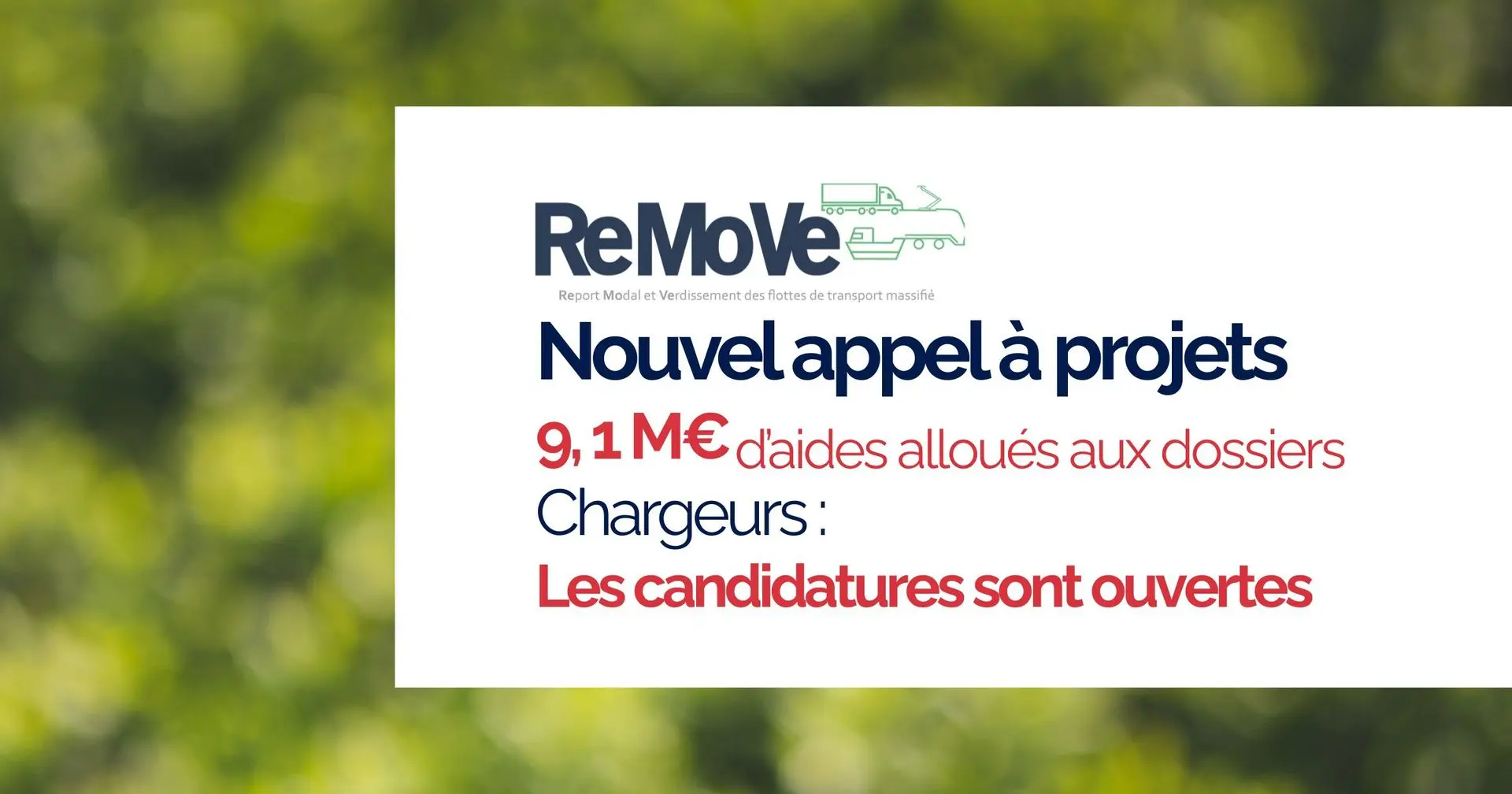 Report Modal - Financement - Appel à projets Remove